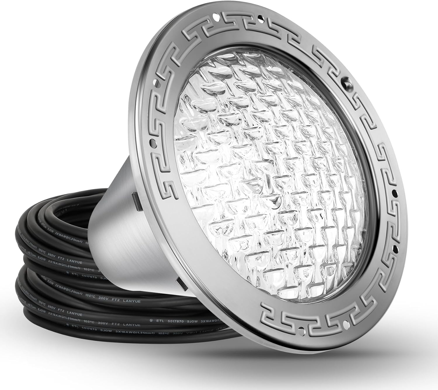 CAtArt 10 Inch Pool Light for Inground Pool (White), AC120V LED Pool Lights Suitable for 10 Inch Wet Niche, 35W, 100 Foot Cord