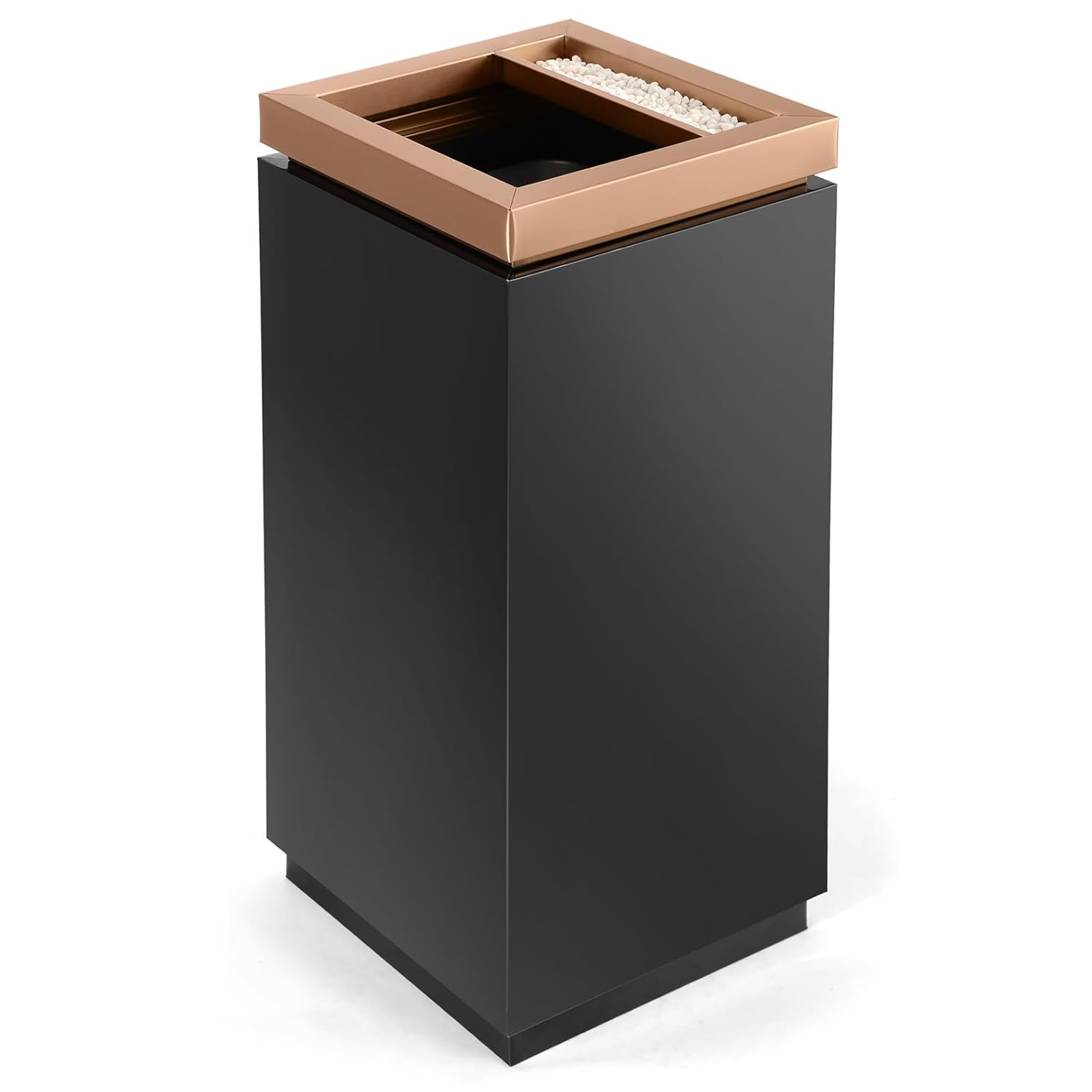 WICHEMI Commercial Outdoor Trash Can, 7 Gallon Stainless Steel Trash Bin with Lid and Removable Inner Bucket for Office Hotel Lobby Patio