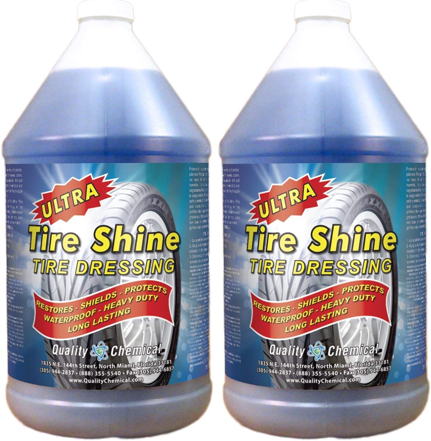Quality Chemical Ultra Tire Shine Solvent-Based Tire Dressing - Best Tire Shine - Cover All Tire Shine for an Extreme Tire Shine - 128 oz (Pack of 2)