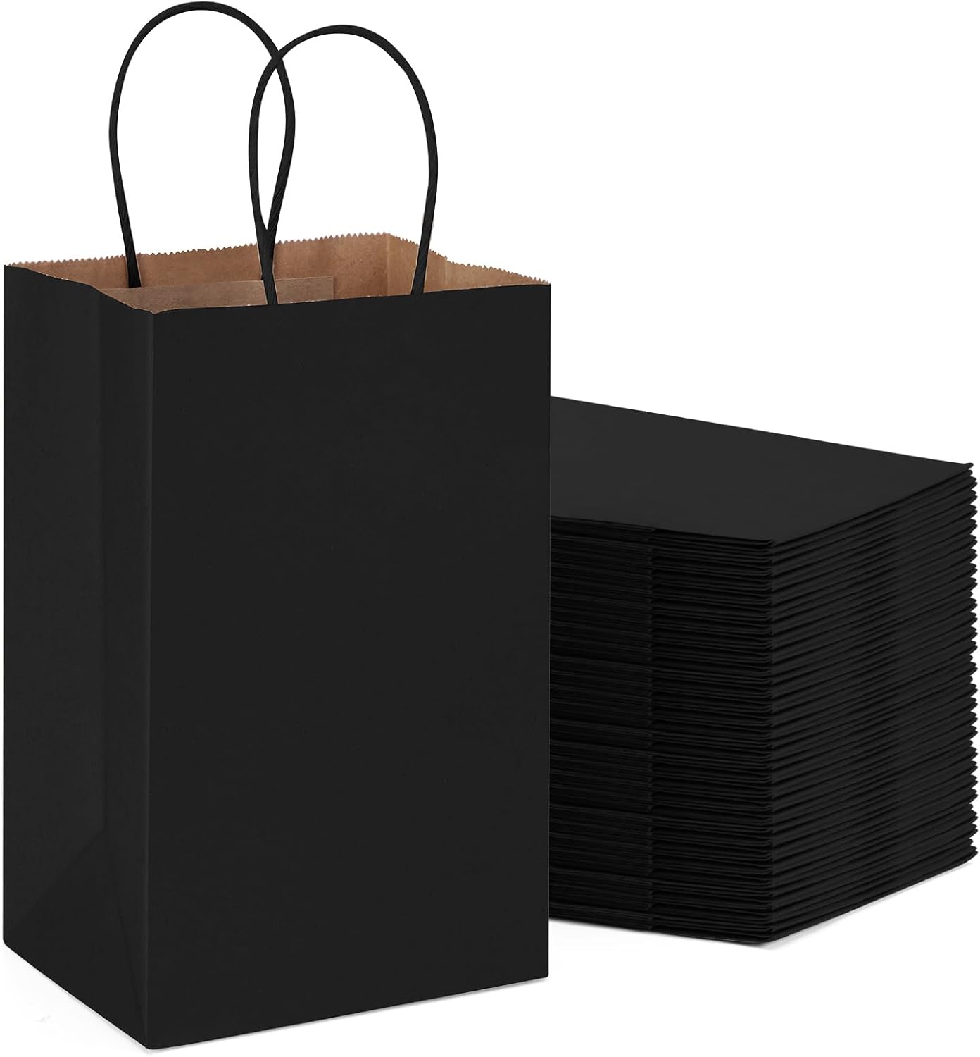 METRONIC Paper Gift Bags 8x4.25x10.5 400Pcs Brown Paper Bags with Handles Bulk, Kraft Paper Bag for Small Business, Birthday Wedding Party Favor Bag, Christmas Gift bags, Retail shopping