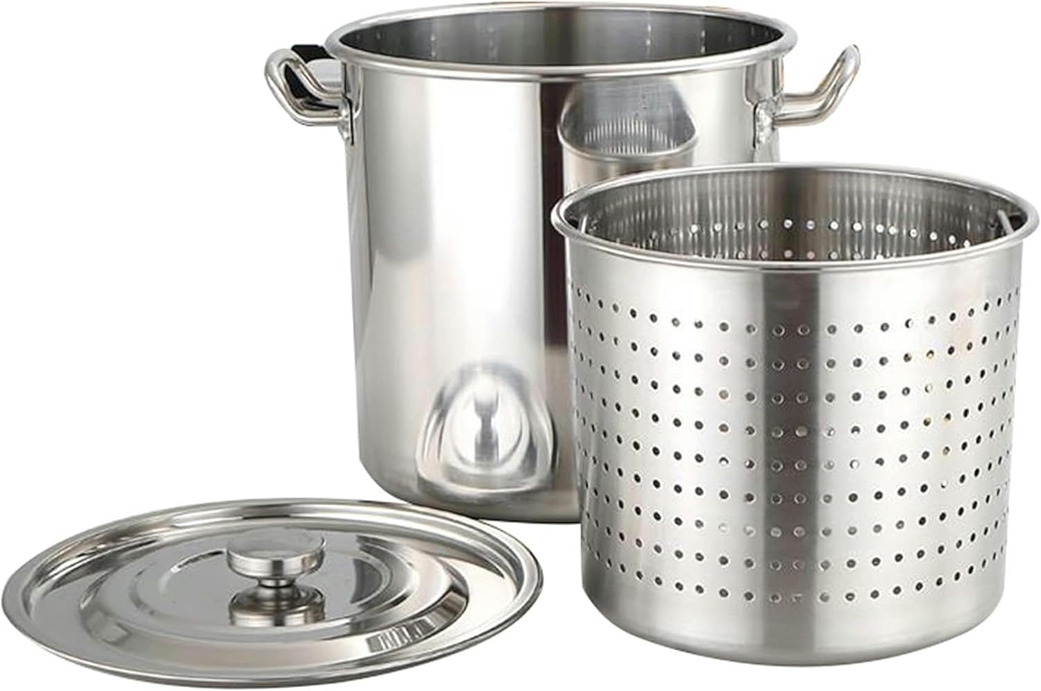 Stainless Steel Cookware Stock Pot with Lid and Strainer Basket for Boiling Seafood Deep Frying,50 * 5045cm(50 * 50cm)