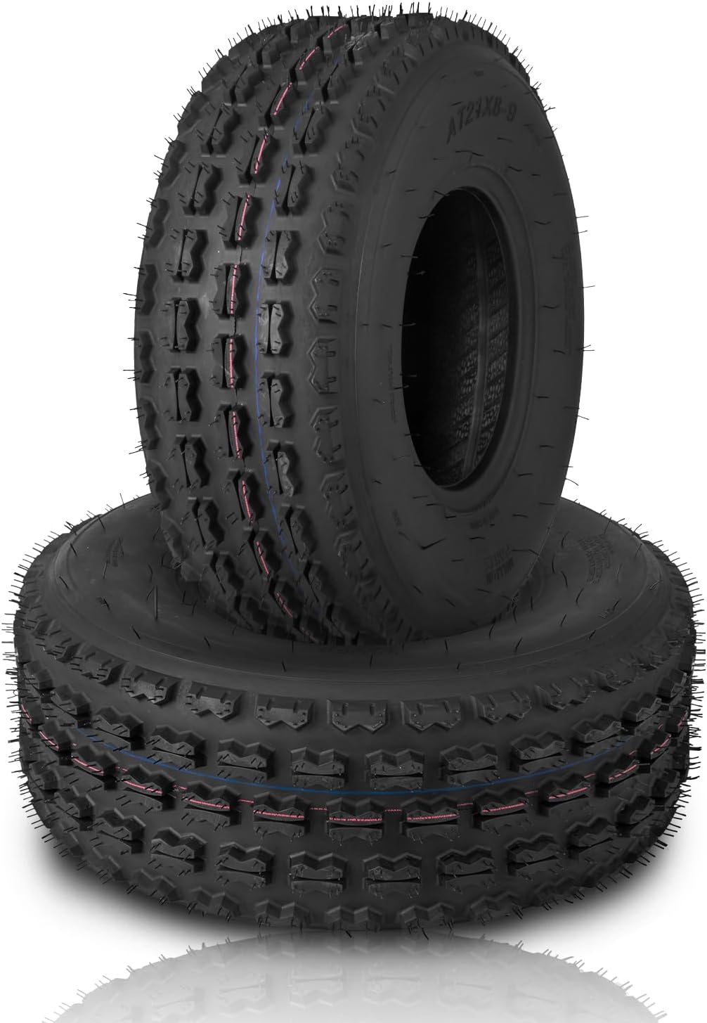 Autoforever Set of 2 21x8.00-9 ATV UTV Tires,All-Terrain Mud Tirs 21x8.00-9,4 Ply,Tubeless,No-Directional Knobby Tread