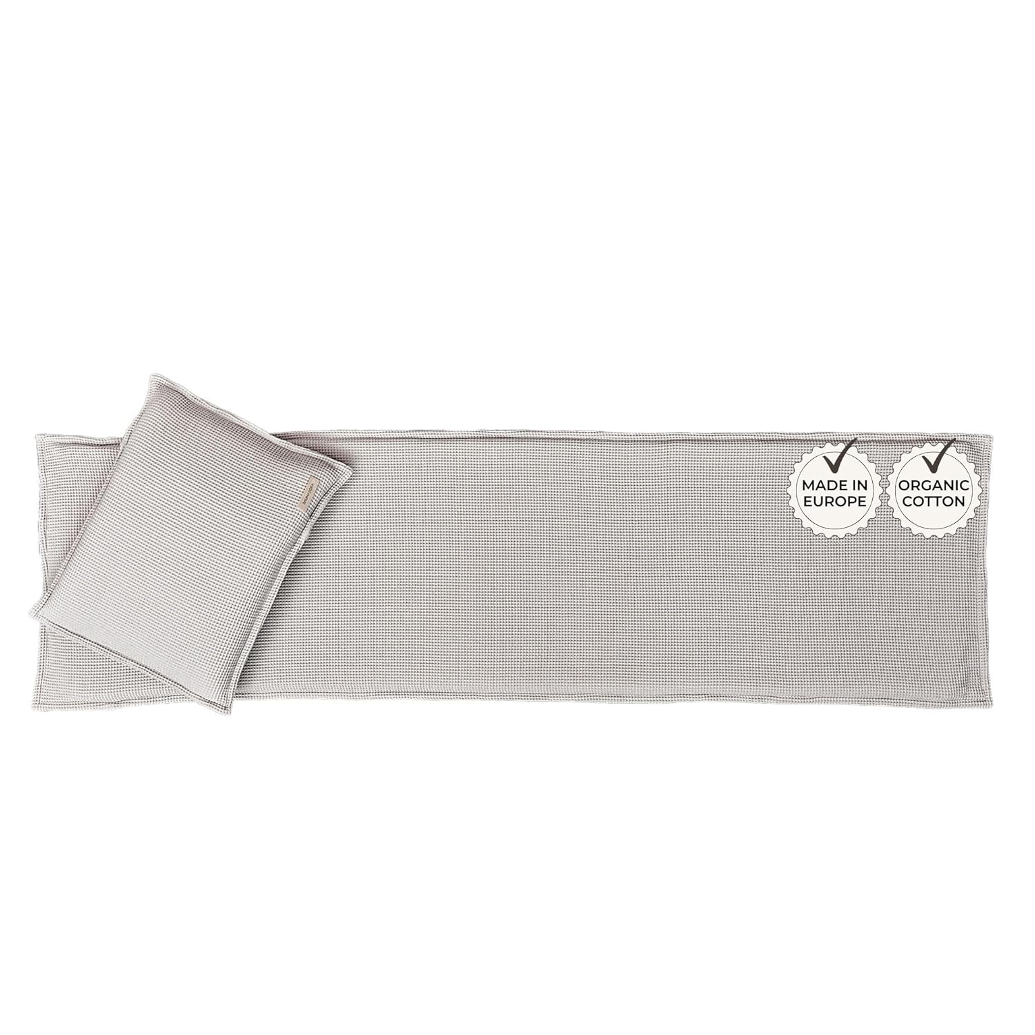 SAUNASOFA™ Sauna Mat & Pillow Set – 2 Seater Sauna seat Cushion with Pillow – Heat-Resistant Sauna kit for Infrared & Finnish saunas in Grey