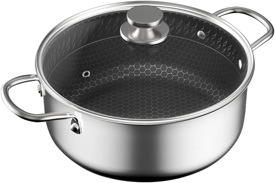 Soup PotStainless Steel Deep Frying Pot Thickened Bottom Honeycomb Non-stick Cooking