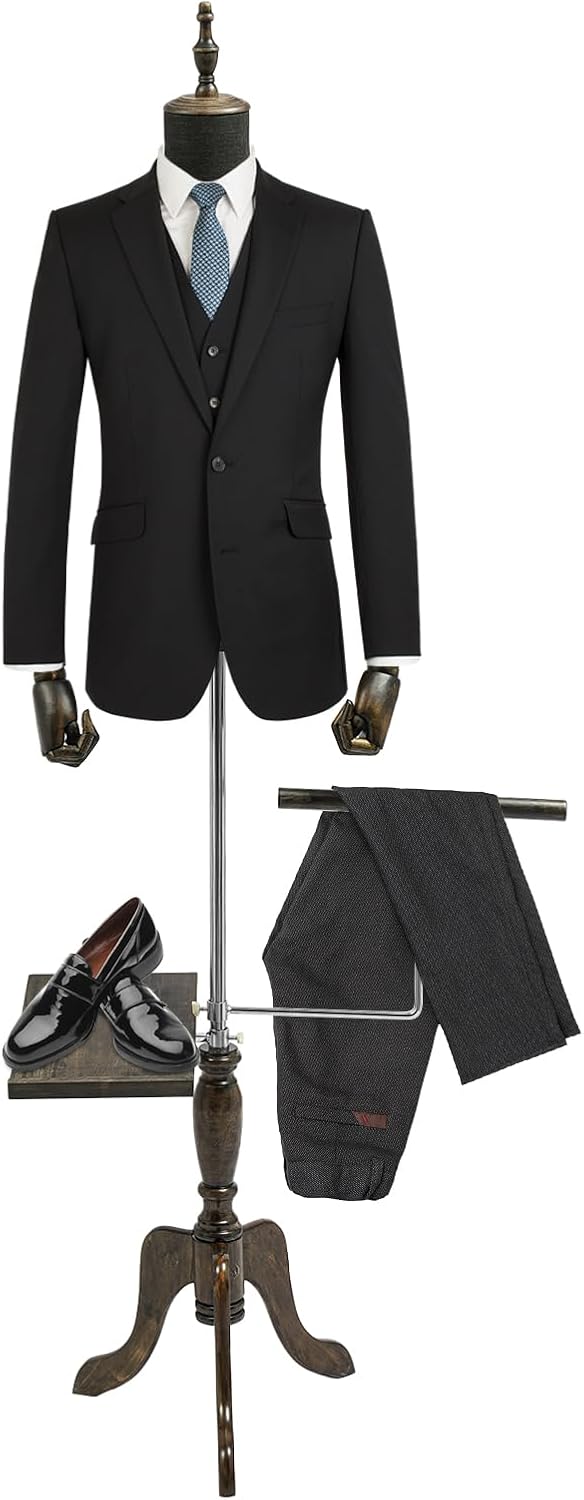 Male Mannequin Torso Body Dress Form with Stand Solid Wood Arm, Height Adjustable Manikin 59