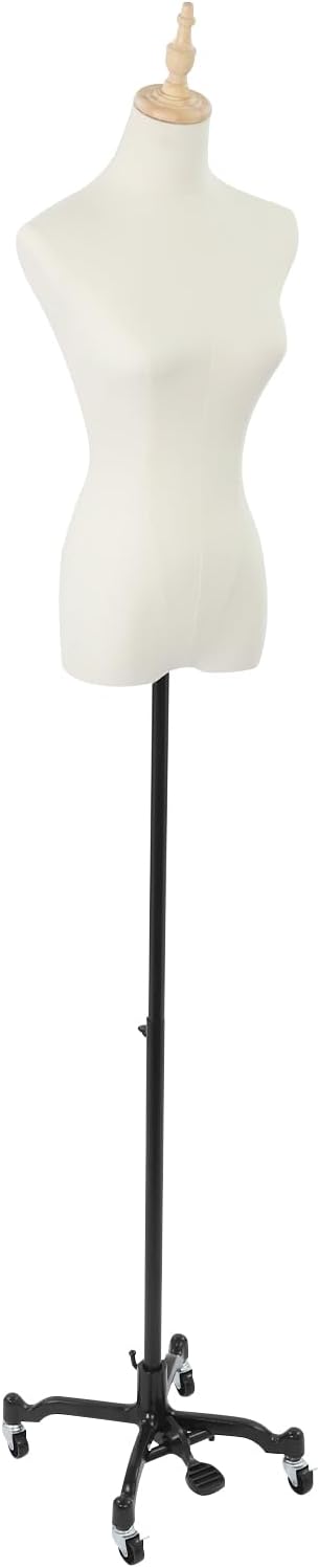 Adjustable Dress Form, Female Sewing Mannequin, Movable Rolling Body Model Base , Detachable Casters Clothing Display Stand Mannequin for Clothing Display and Tailor Design