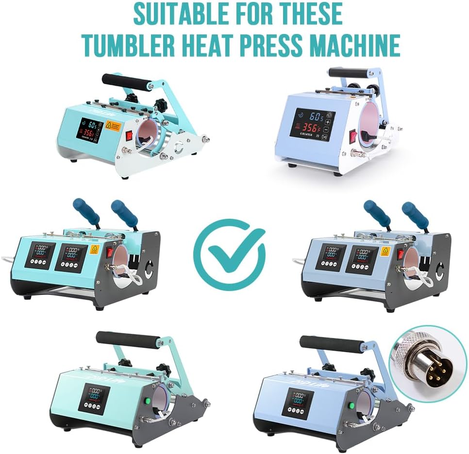 PYD Life 40 OZ Tumbler Heat Press Attachment with 5 Pin for 40 OZ Sublimation Tumblers Top Straight Area,Suitable for Max Tumbler Heat Press