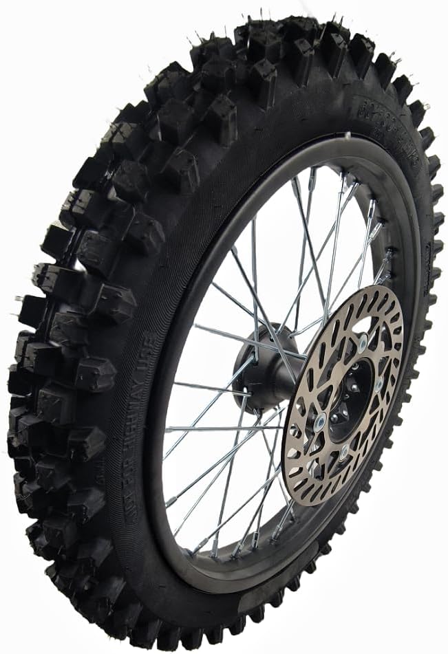 CLEO 60/100-14 Front Wheel Rim Tire Assembly for 50cc-125cc Dirt Bike taotao TTR SSR CRF Apollo 12mm axle includes 190mm brake disc