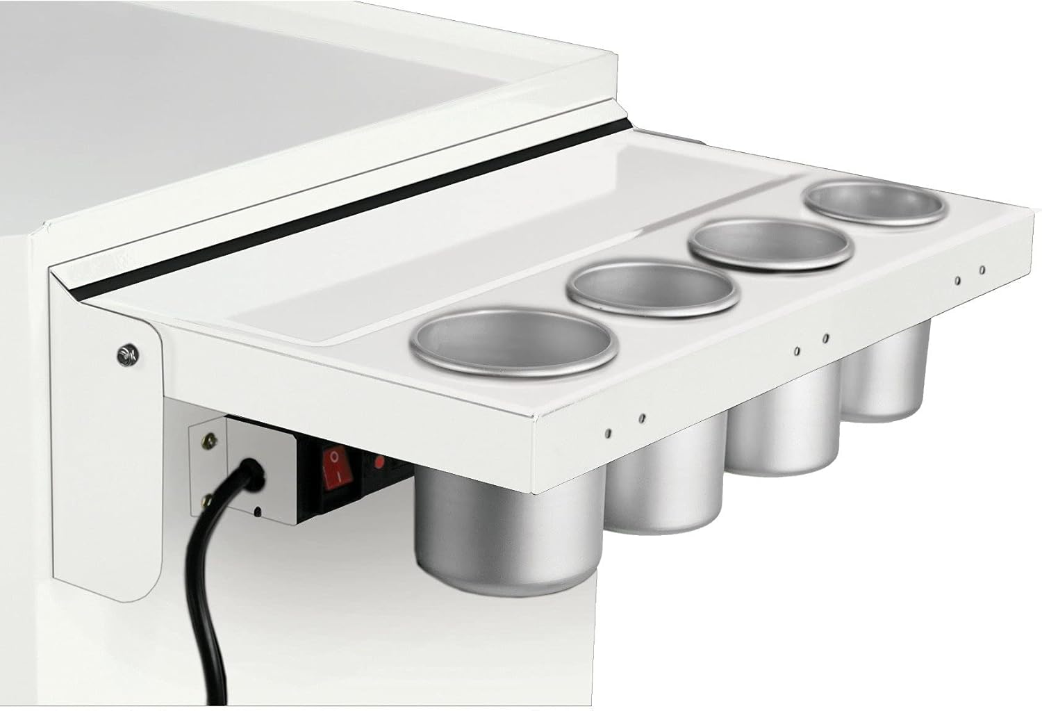 Viper Tool Storage V2SWH 18G Steel Folding Side Shelf With Power Strip And Usb White