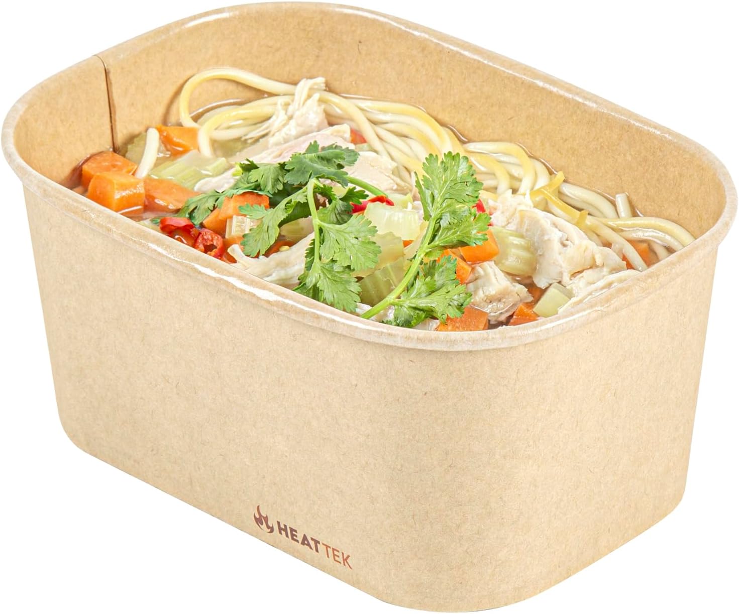 Restaurantware-Heat Tek 34 Ounce To Go Containers 100 Greaseproof Serving Containers- Durable For Oven, Microwave And Freezer Use Stackable Kraft Paper Disposable Food Container For Takeouts