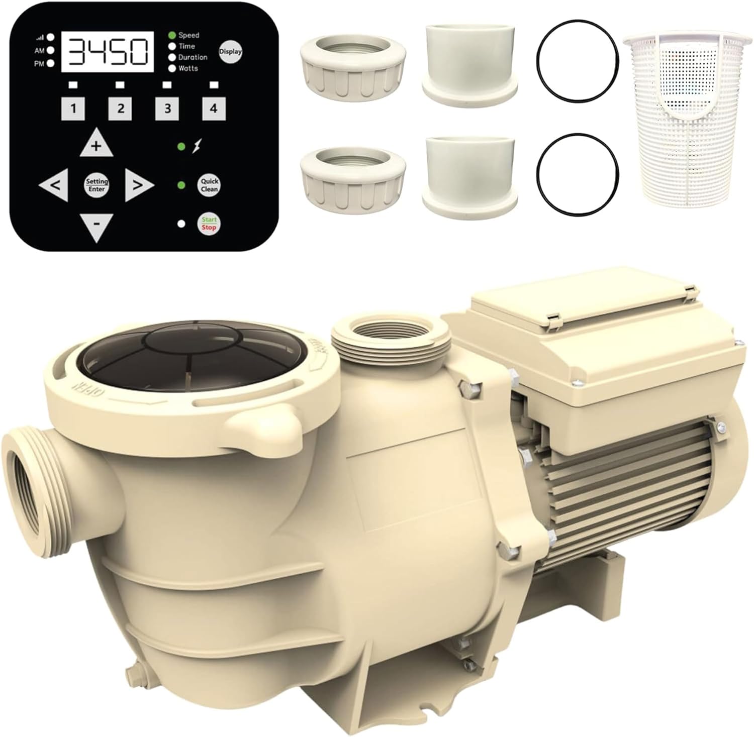 SWIMLINE HYDROTOOLS Swimming Pool Pump For Inground & Above Ground Pools | 1.5 HP, 6660 GPH Filter Pumps | 115/230 V, Powerful Flow W/ Strainer Basket Single Speed Silent Noise, DOE Replacement