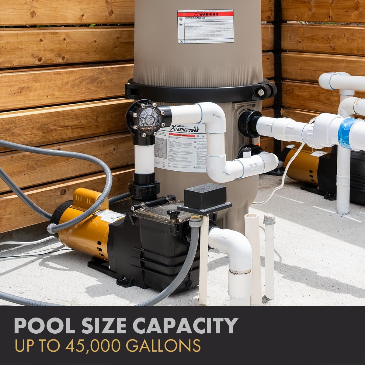 XtremepowerUS 1.5HP Swimming Pool Pump High-Flow Spa Above In-Ground 2