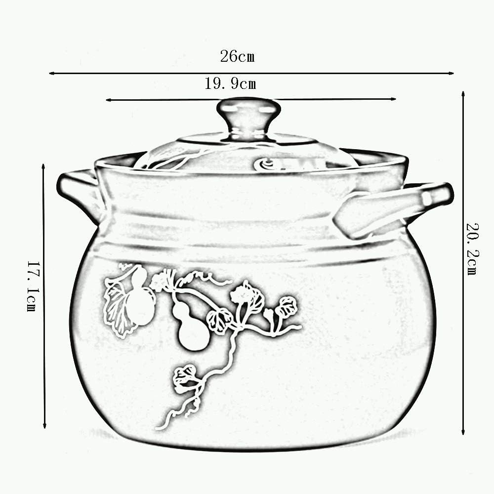 Black Pottery King High temperature resistant dry burning without cracking large capacity casserole cooker household gas Ceramic soup pot(E)