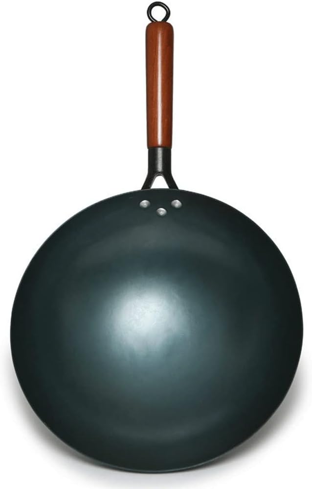 Traditional Iron Pot Handmade Large Wooden Handle Non-stick Gas Cooker Kitchen Cookware