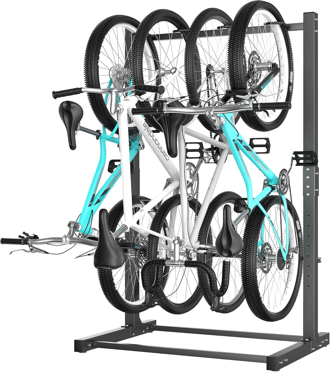 Ultrawall Freestanding Bike Stand, Vertical Bike Storage Stand Rack for Garage, Indoor Bicycle Organizer with Adjustable Hooks, Holds Up to 6 Bikes & 6 Helmets