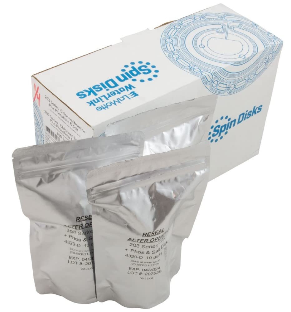 #4329-J Lamotte WaterLink Spin Disks, Chlorine Systems with Phosphate, pkg/100