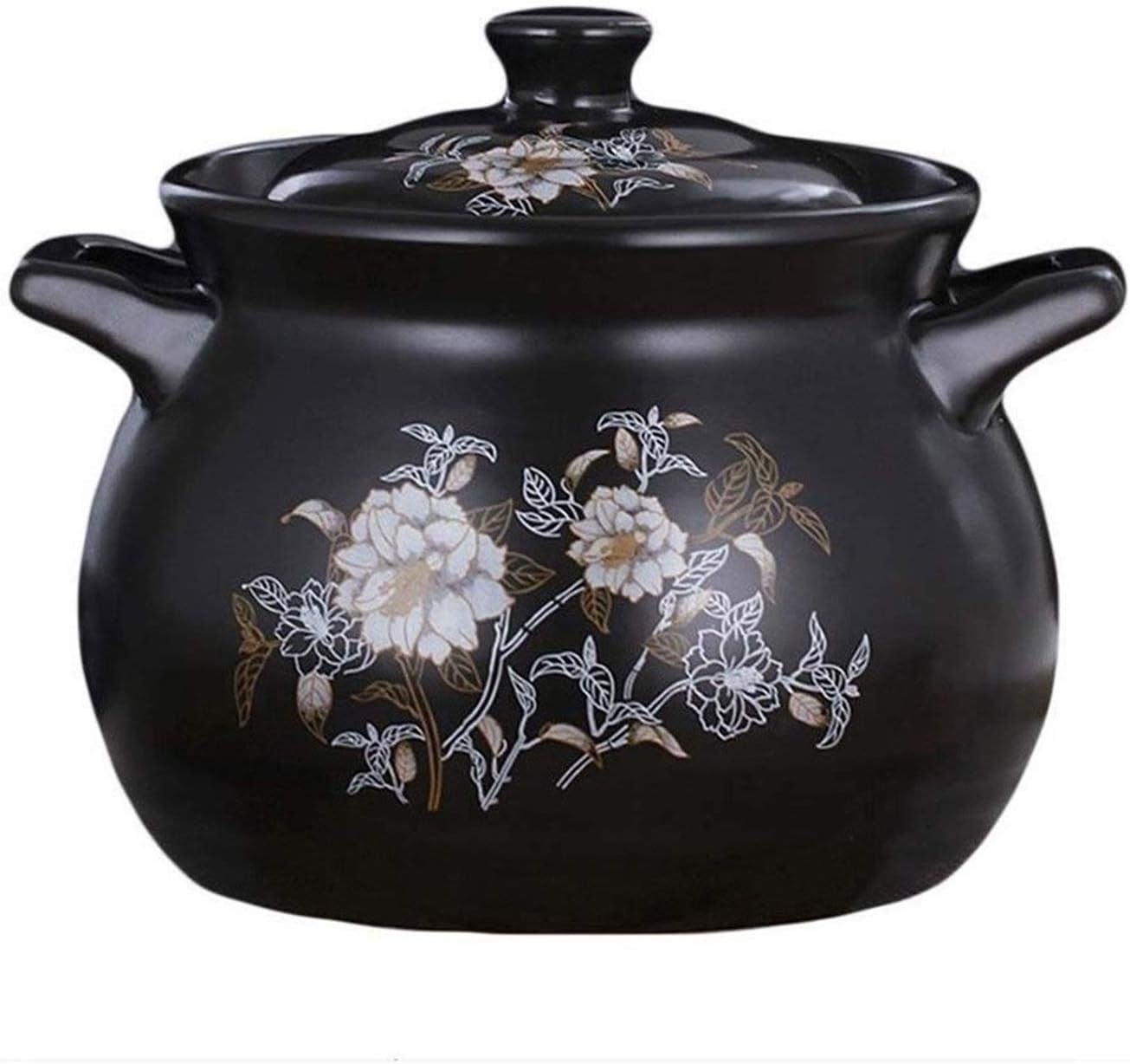 Casserole Cookware Casserole Dish with Lid Cooking Pot Clay Pot for Cooking Retro Pattern Ceramic Casserole High Temperature Resistant Stewed Pot Provide Healthy Meal to Your Family