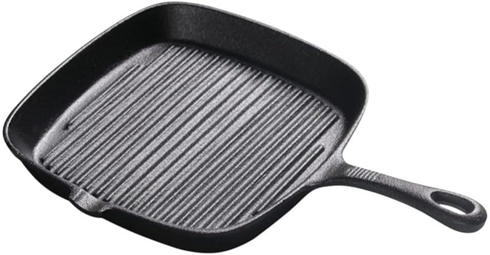 Cast Iron Grill Pan Steak Frying Pan Skillet Cookware for Meat Steak Egg Square Frying Pan Pan