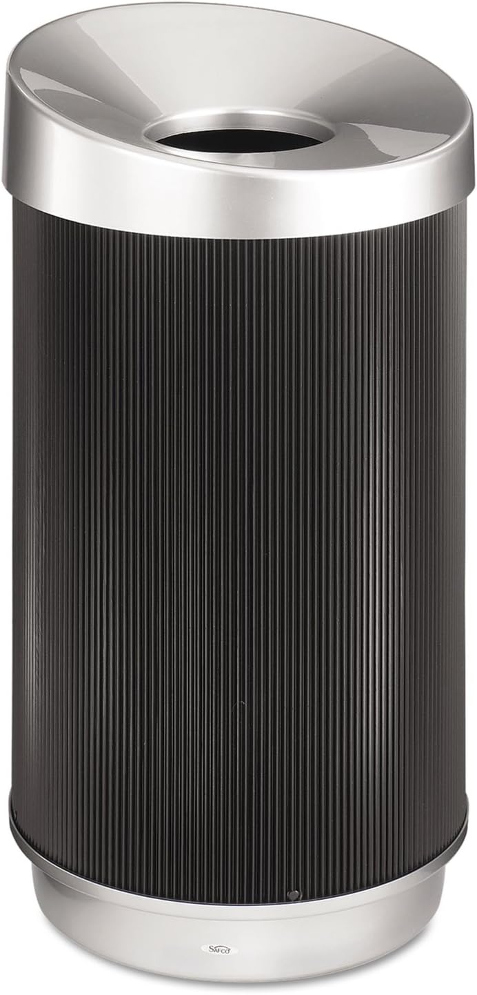 Safco At-Your-Disposal, Modern Vertex Trash Can, Puncture & Moisture Resistant, 38 Gallons