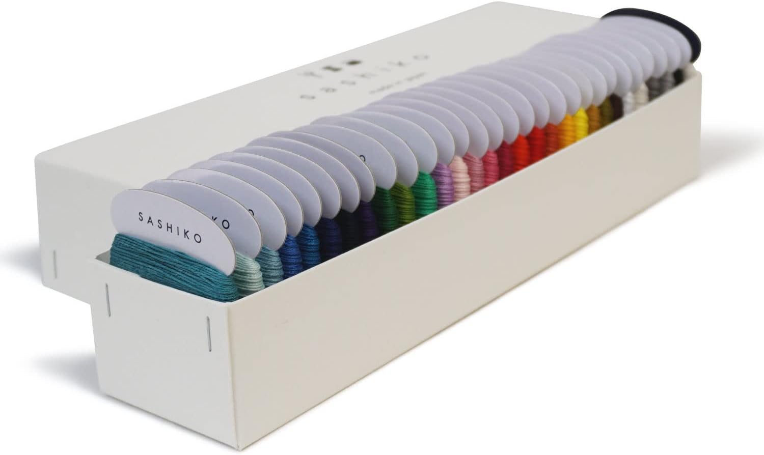 DARUMA Sashiko Thread 100% Cotton Card Type (43.7 yd) x 37 Colors with English Manual and Gift Box, Sewing & Embroidery Value Set (Thin, 37 Colors)