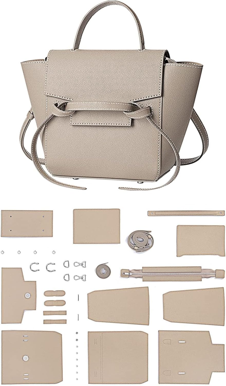 POPSEWING DIY Leather Bag Kit, Designer Belt Bag for Women, DIY Shoulder Purse for Adults, Leather Purse Making Kit with Sewing for Girl, Personalized Gifts