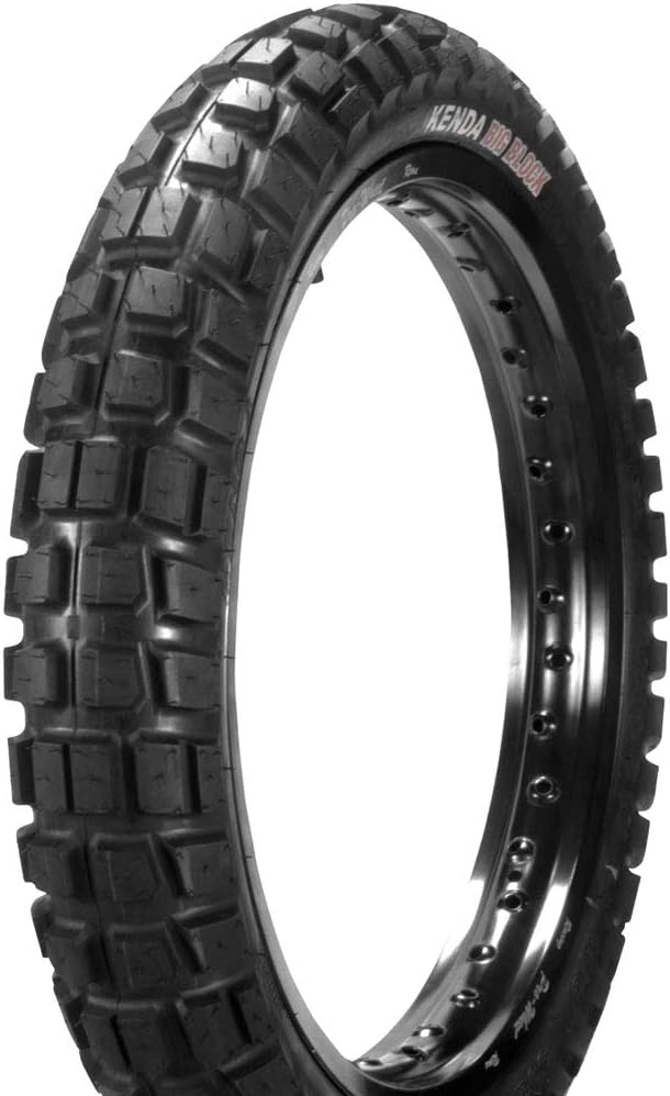 Kenda K784 Big Block Dual Sport Adventure Front Tire 90/90x21 (54T) Tube/Tubeless for Kawasaki KLR650 1987-2018
