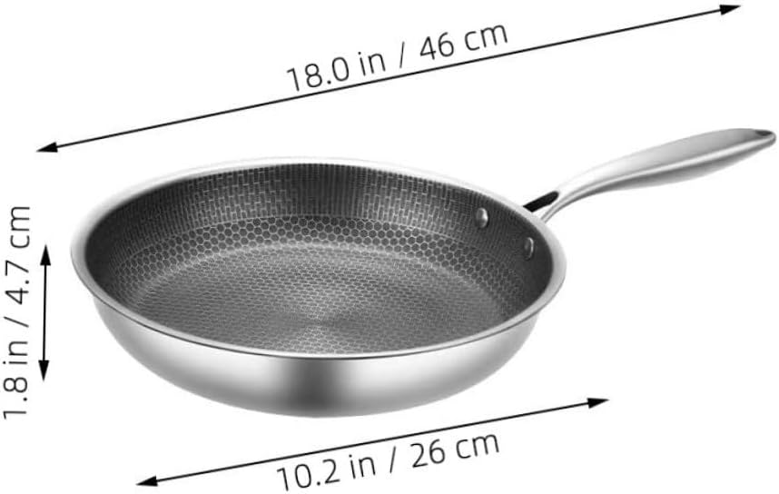 Stainless Steel Omelette Fry S Skillets Non Stick Efrying Stainless Steel Frying/As Shown/46 * 26 * 4.70Cm,As Shown-46 * 26 * 4.70Cm