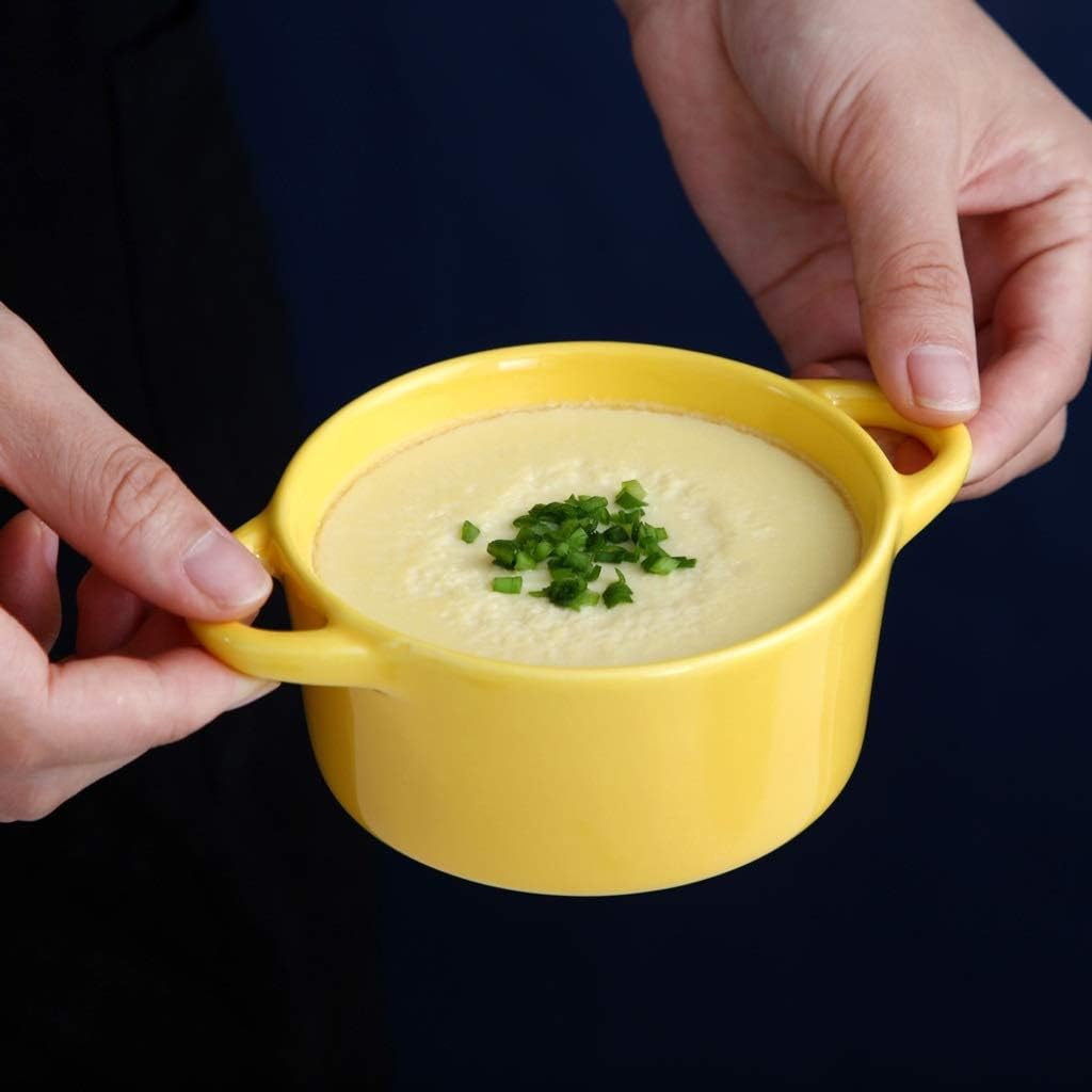 Small Ceramic Casserole Soup Pot with Handle Ceramic Cooking Pot Milk Egg Stew Pan Kitchen Cookware Pots Cooker Colourful