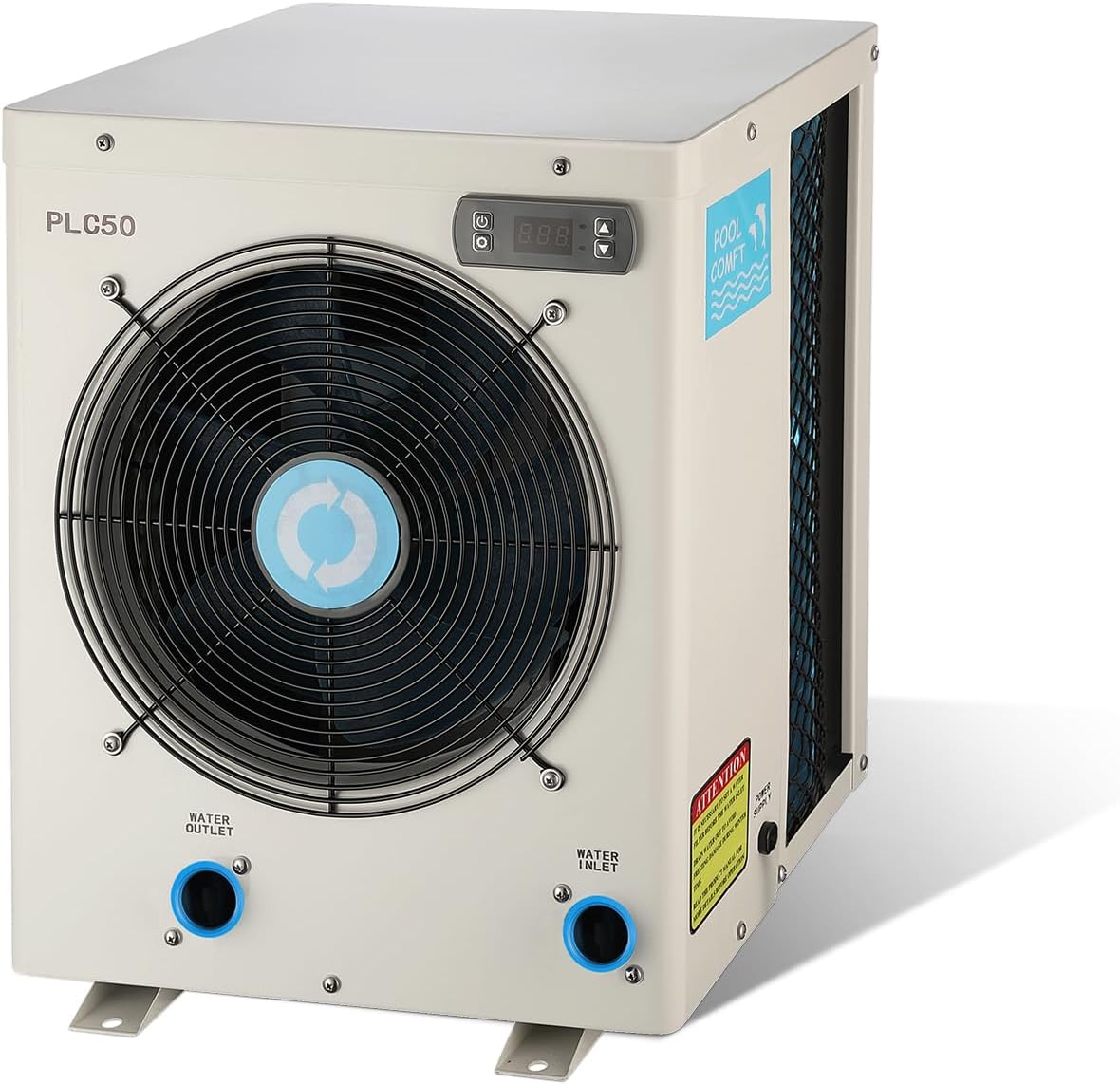 Above Ground Pool Heater PLC50, Electric Swimming Pool Heat Pumps, Max 15826BTU, for Pools up to 4000 gallon,120V/60Hz, Titanium Heat Exchanger