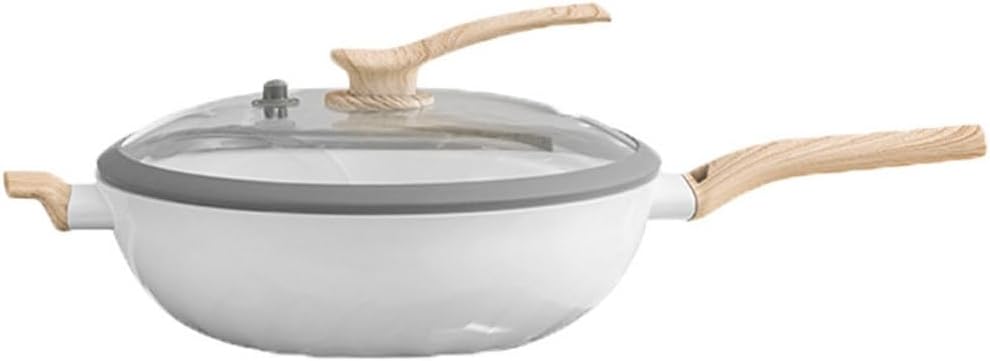 Wwok Ceramic Pot Non-stick Pan Uncoating White Smokeless Non-rust Wok Gas Electricity
