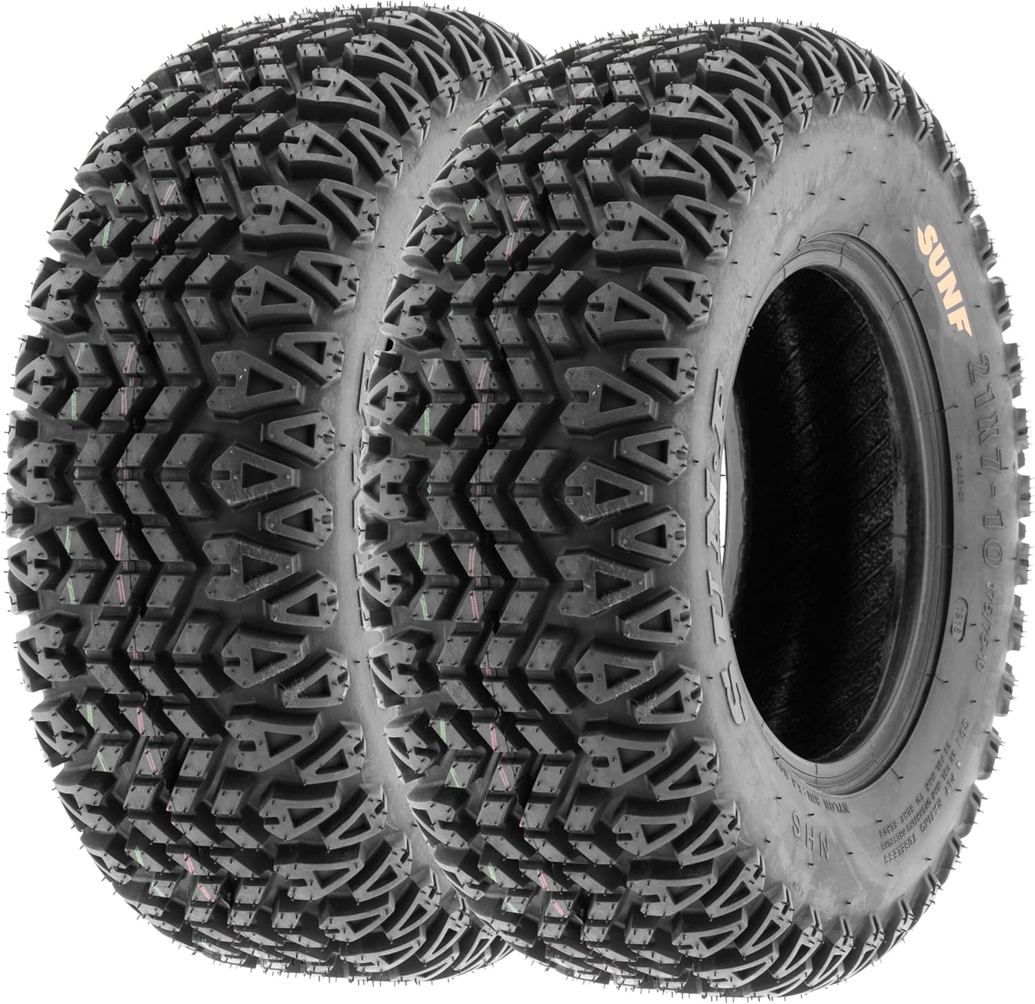 SUNF,SunF 21x7-10 UTV Tire 21x7x10 Gof Cart Lawn Mower 4 PR G003-PAIR of 2,black(LCF1|G003|210710||x2)