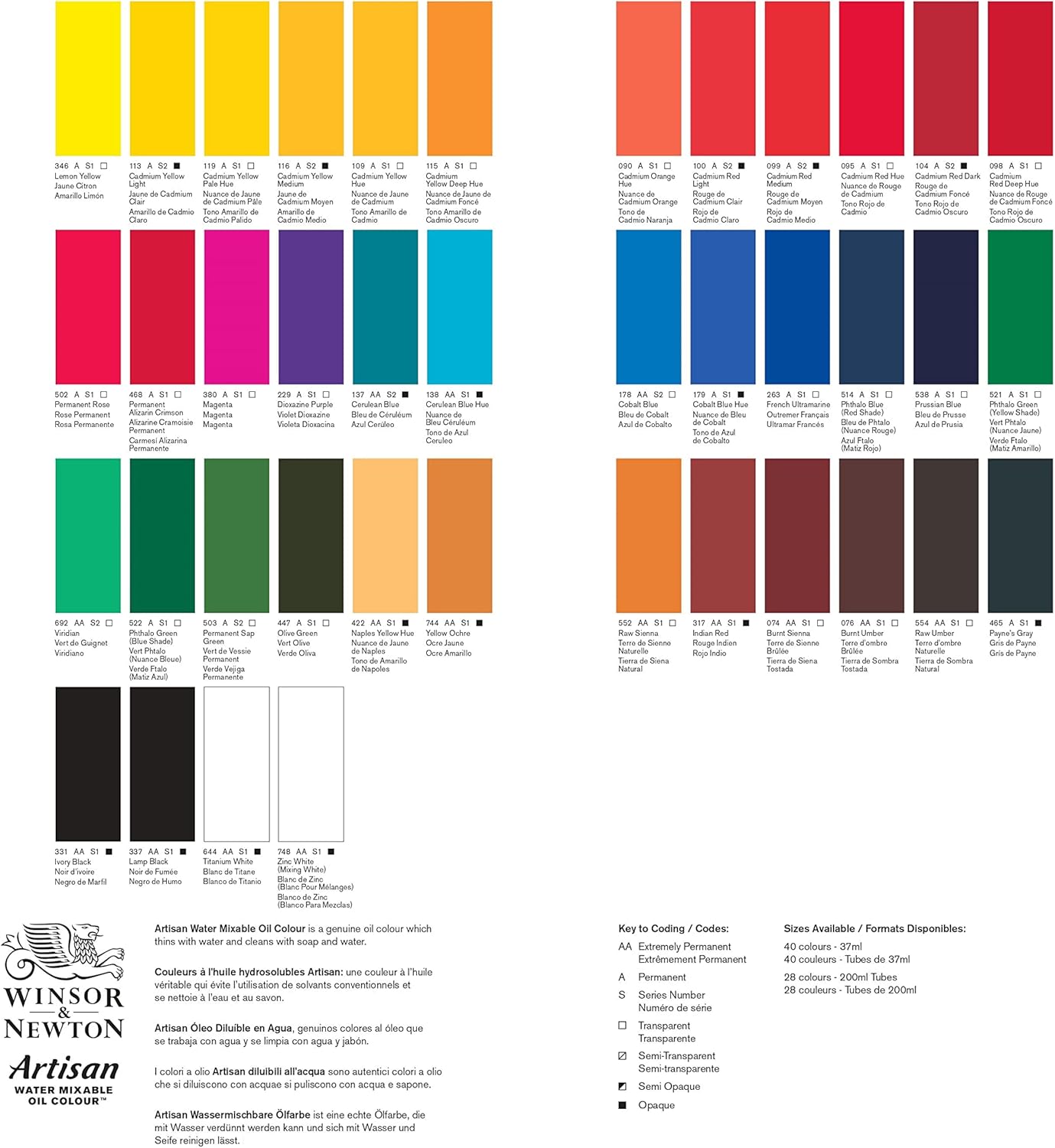 Winsor & Newton 1590268 Artisan Water-Mixable Oil Paint - Oil Paint Set, High Pigment Concentration, Good Coverage & Light Fastness - Studio Set