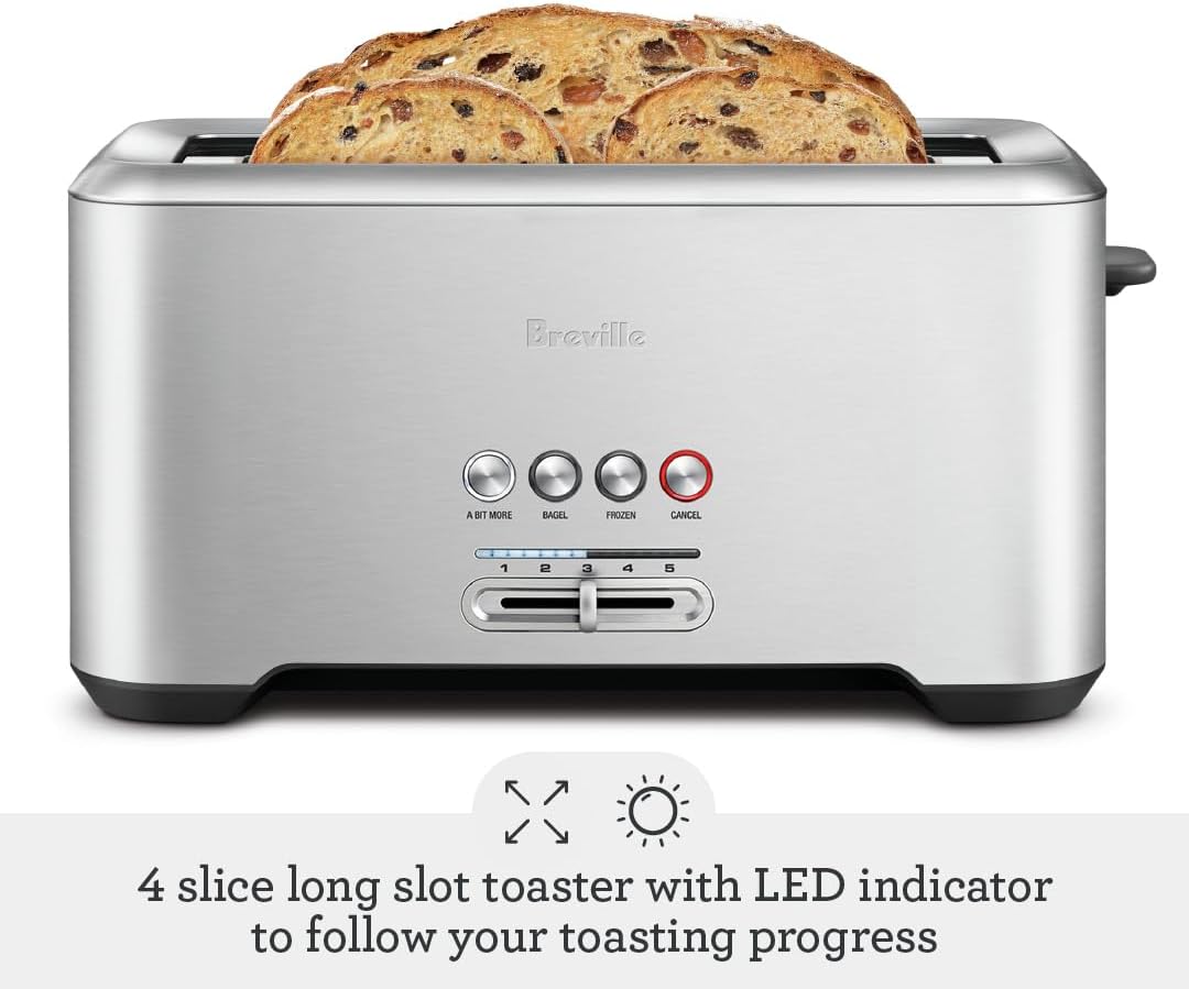 Breville BTA730XL Bit More Toaster, 4 Slice, Brushed Stainless Steel
