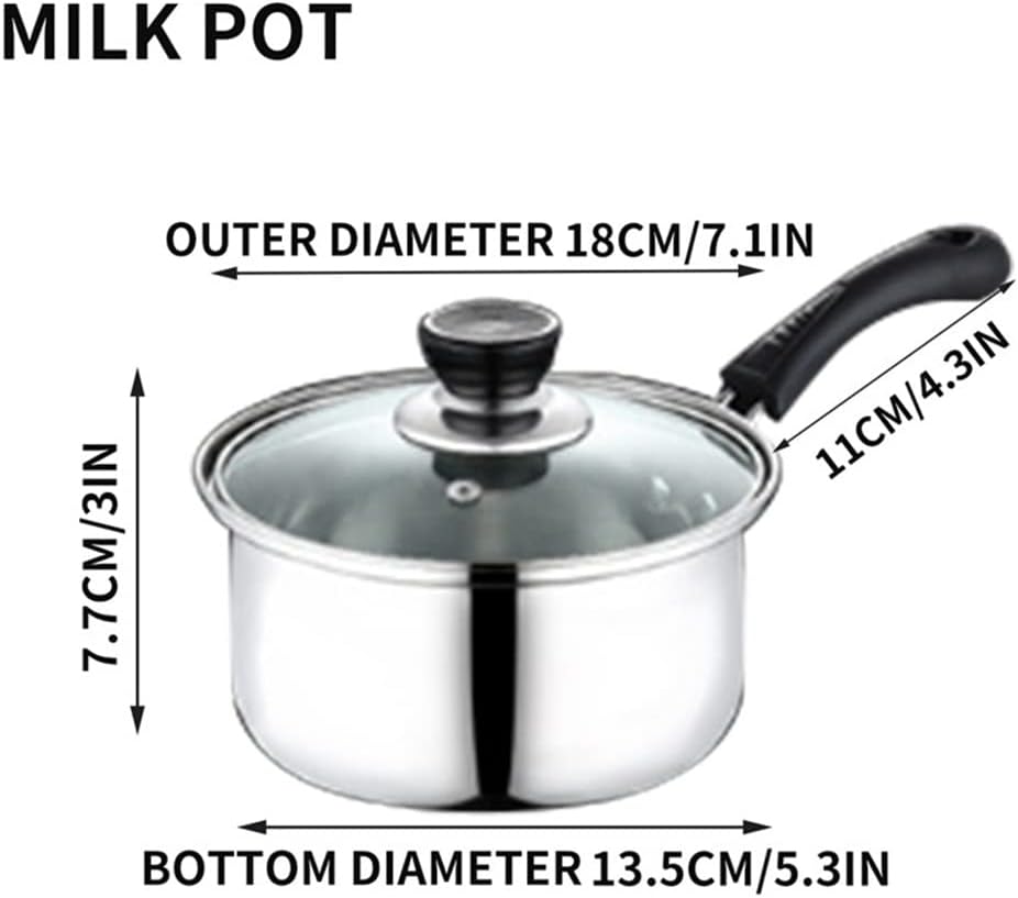 5 Piece Stainless Steel Pan Frying Pan Set Pressure Cooker Cooking Stew/Pot Milk Steamer/Soup Pot Kitchen Pan Set