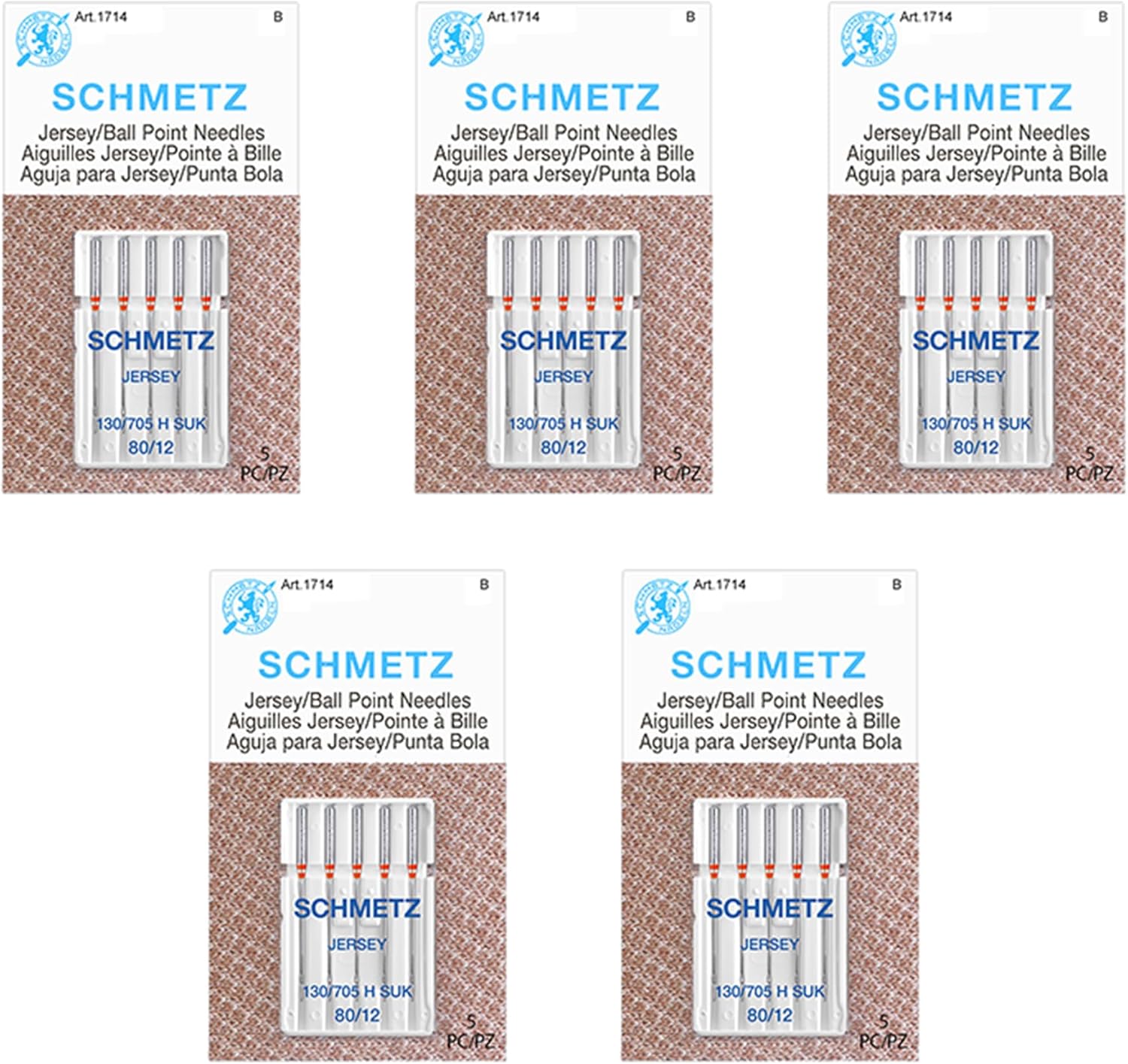 SCHMETZ Ball Point (Jersey) (130/705 H SUK) Sewing Machine Needles - Bulk - Size 80/12
