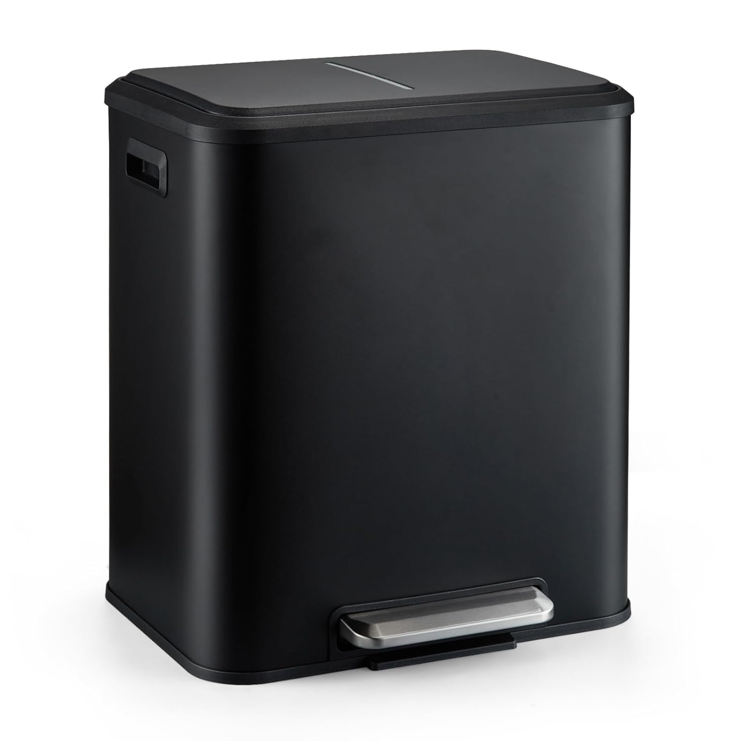 10.6 Gallon Dual Trash Can, Stainless Steel Kitchen Waste Bin, 40L High-Capacity Hands Free Garbage Can Heavy Duty Brushed for Home Kitchen Bathroom Bedroom Office