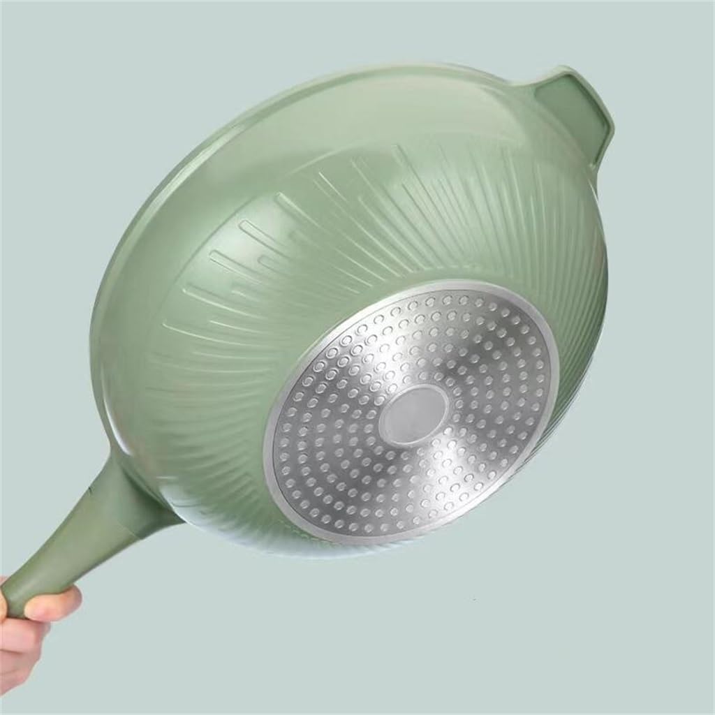 Alloy Non Stick Pan, Household Flat Bottomed Stir Fry, Multifunctional With Steamer