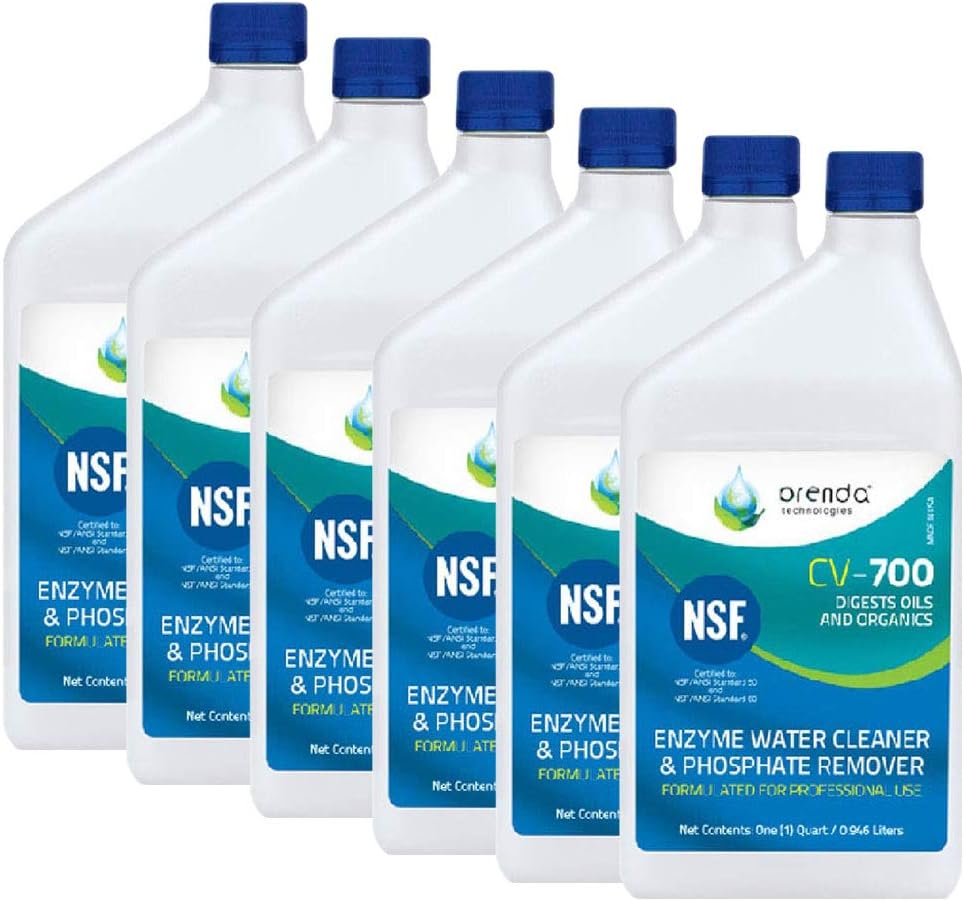 Orenda Technologies CV-700, Catalytic Enzyme, Pool Water Cleaner & Phosphate Remover 1 Qt - 6 Pack ORE-50-220-6