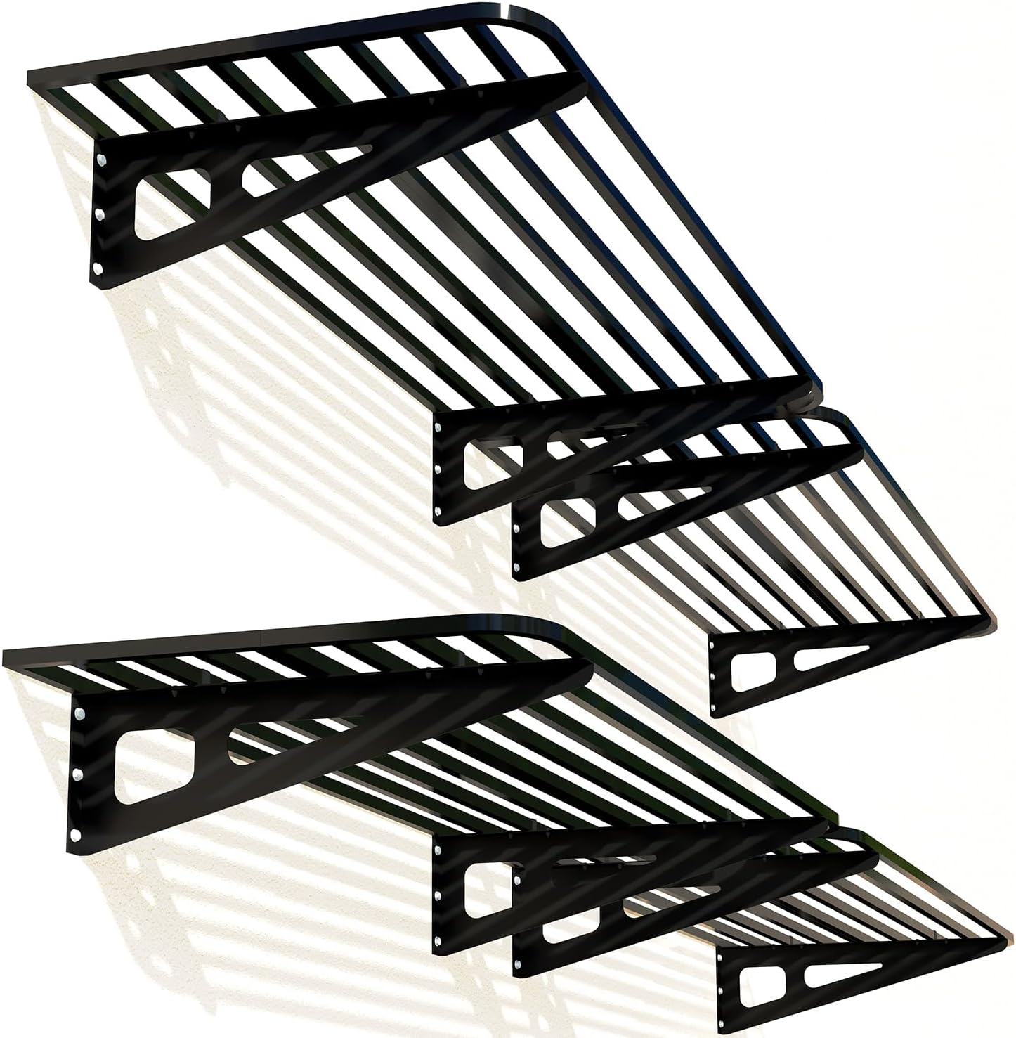 4-Pack 2x4ft Garage Wall Shelving, 4 Shelf Total 16 ft(L) Garage Shelving Wall Mounted, Heavy-Duty Storage Shelves, Perfect for Holding Storage Bins, Sporting Goods, Tools, and More Space-Saving