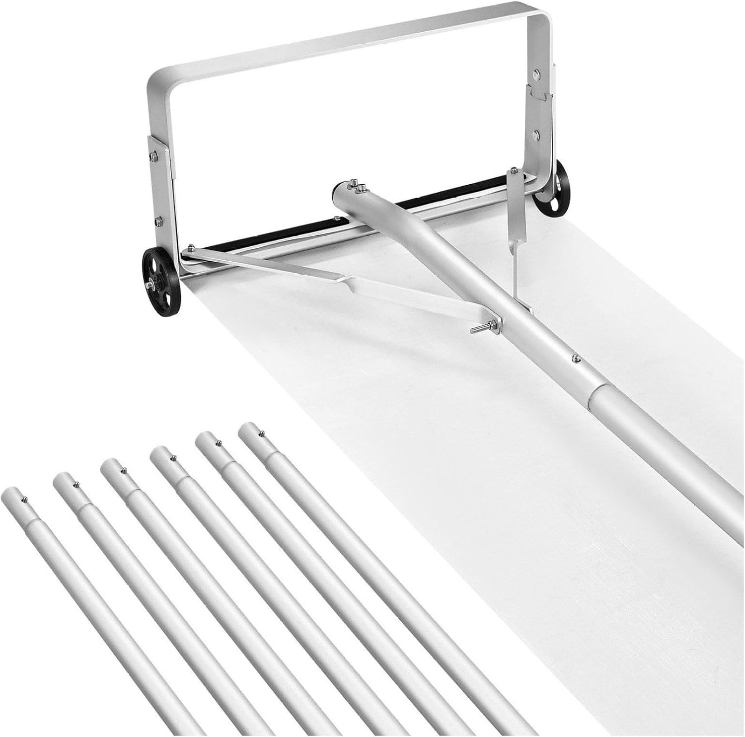 Snow Roof Rake, 18.5” Aluminum Blade, 5.2-30ft Adjustable Snow Remover with Wheels, Lightweight Roof Snow Scraper for House, Leaves & Debris Clearing