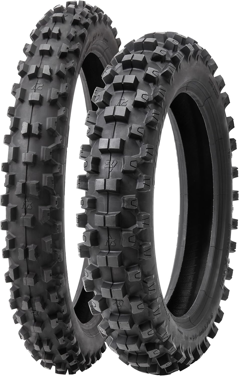 Tusk EMEX T-35® Soft/Intermediate Terrain Dirt Bike Front and Rear Tire Set – Front 70/100x19 & Rear 90/100x16 – Deep Tread Off-Road Trail – Tube Type Motocross Motorcycle Tires