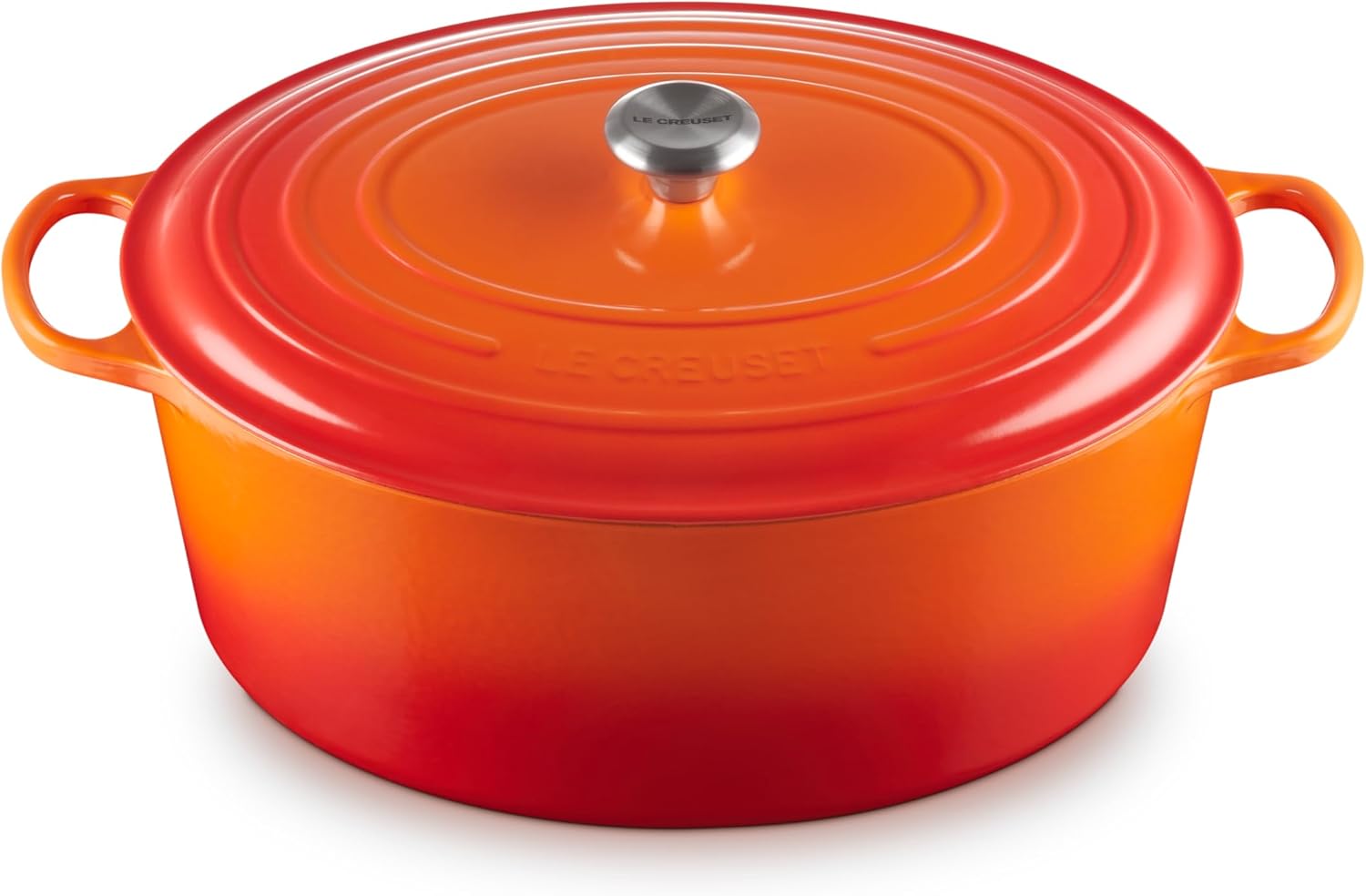 Le Creuset Enameled Cast Iron Signature Oval Dutch Oven, 15.5qt., Flame