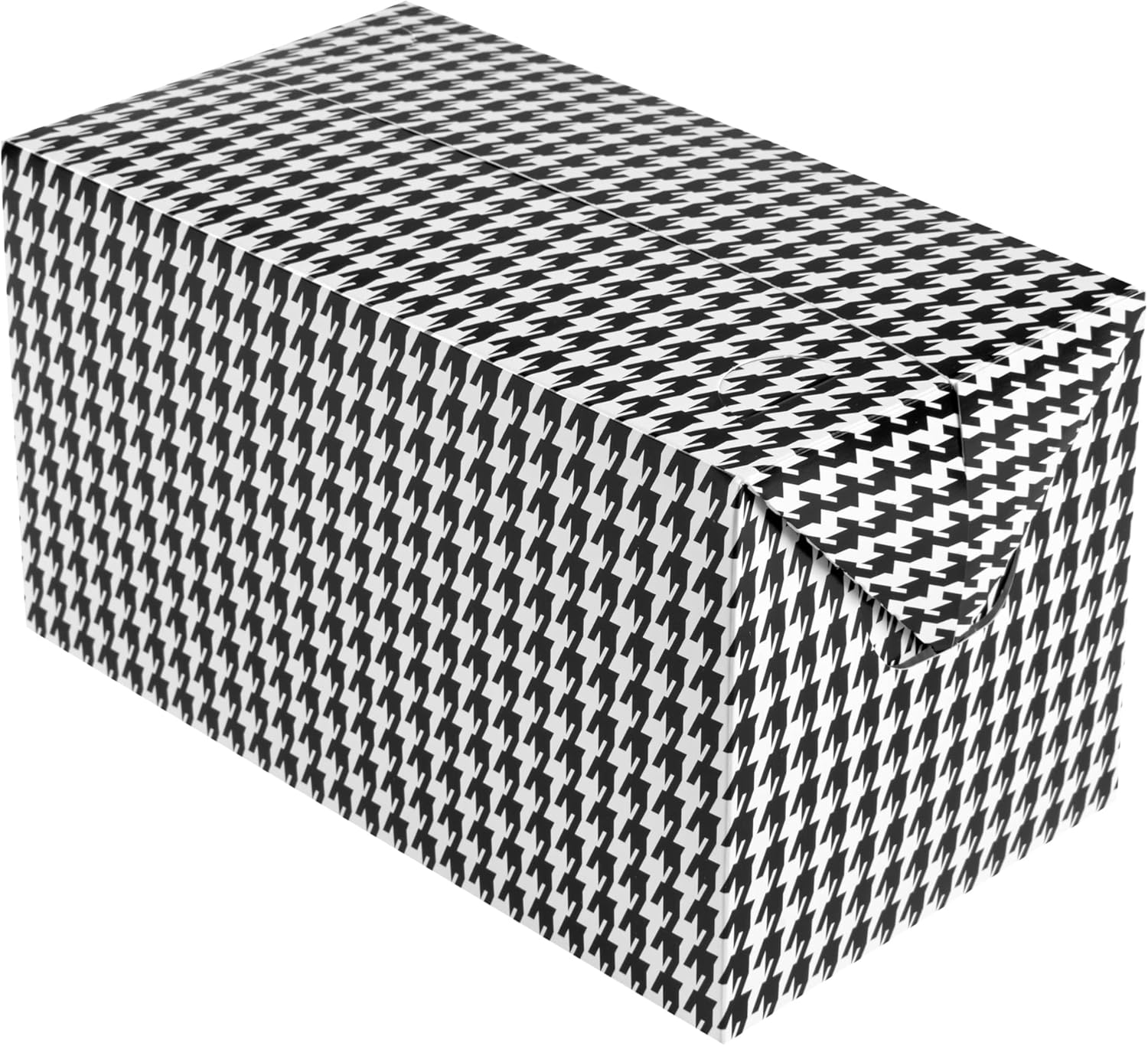 Restaurantware Bio Tek 80 Ounce To Go Boxes 100 Rectangle Take Out Food Containers - Fast Top Closure Disposable Black Houndstooth Paper Carry Out Containers For Burgers Or Fried Chicken