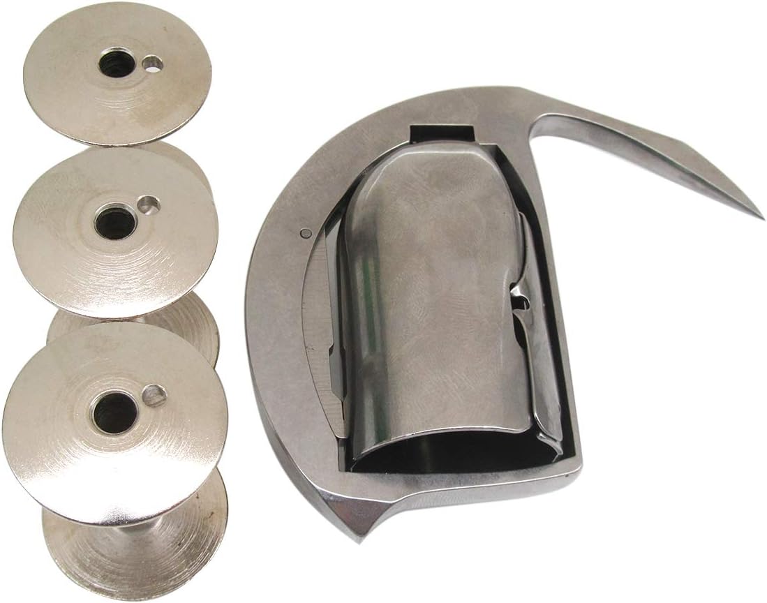 ckpsms Brand- #58669 1PCS+16901 3PCS Shuttle Hook &Bobbins fit for Singer 7 Class 7-31, 33, 56 Consew 733R Seiko SLH-2B+