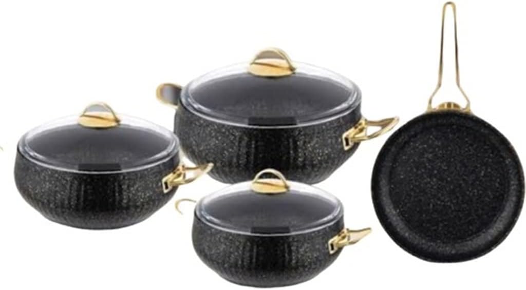 Cookware Cookware Pots and Pans 7 Piece Cookware Set with Granite Lid Coating Accessories Kitchen Nonstick Pans