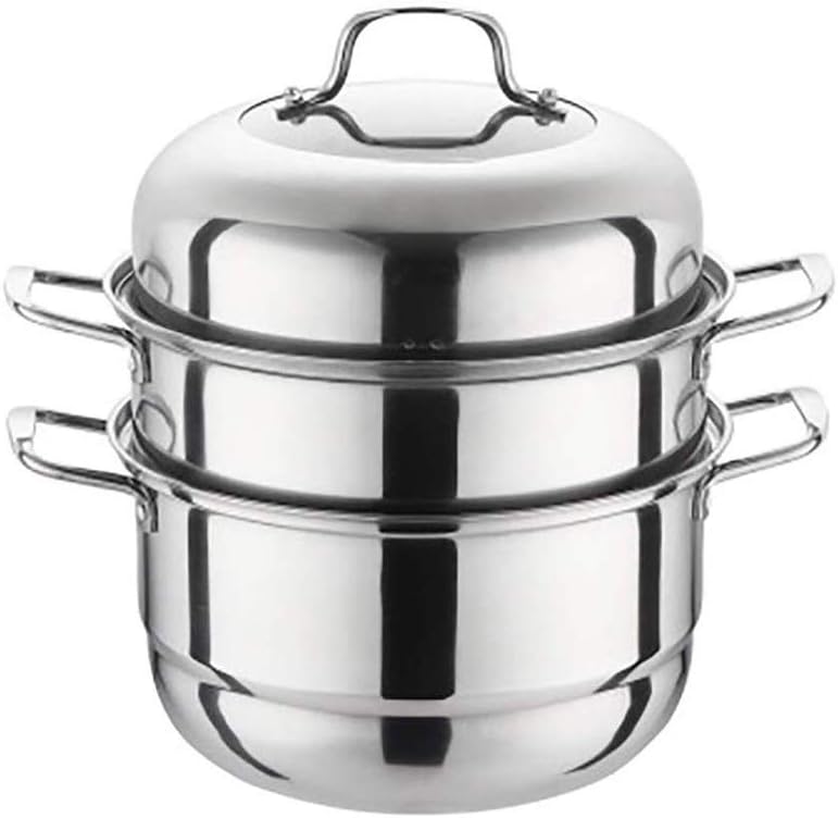 Thicken Three Floors Steamer Cookware,3 Tier Stainless Steel Cookware Pot Sauce Pot Multi-Layer Boiler(