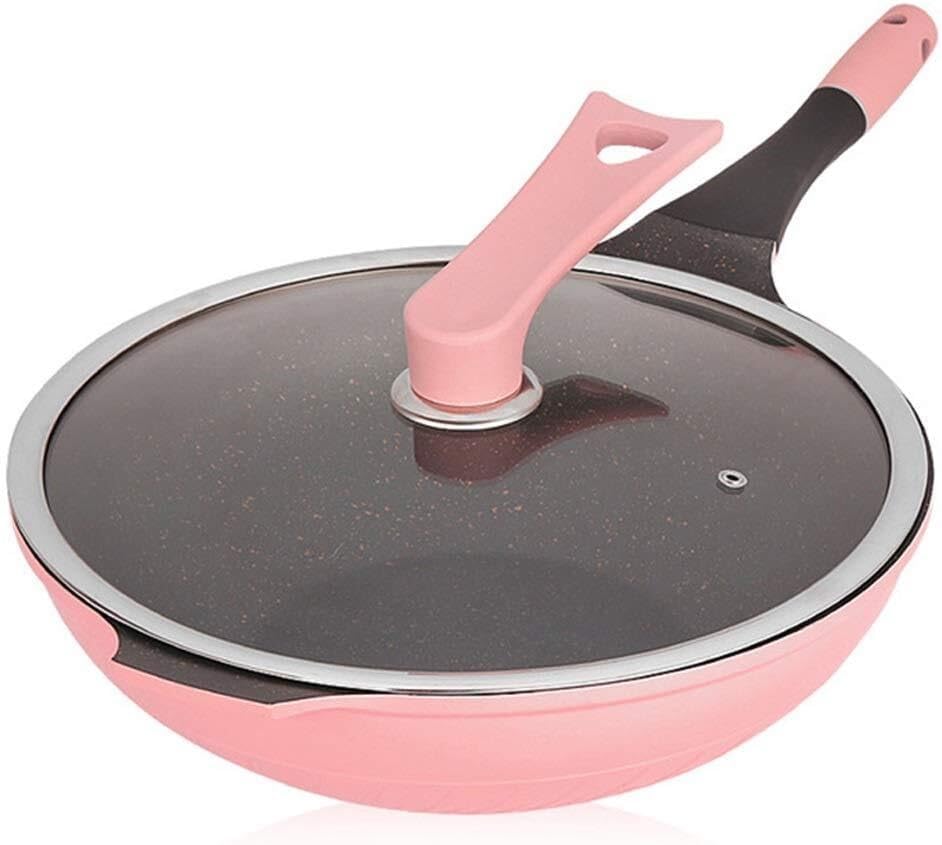32CM Maifan Stone Wok Non-Stick Frying pan Oil-Free Smoke Pot with Gas Induction Cooker Universal