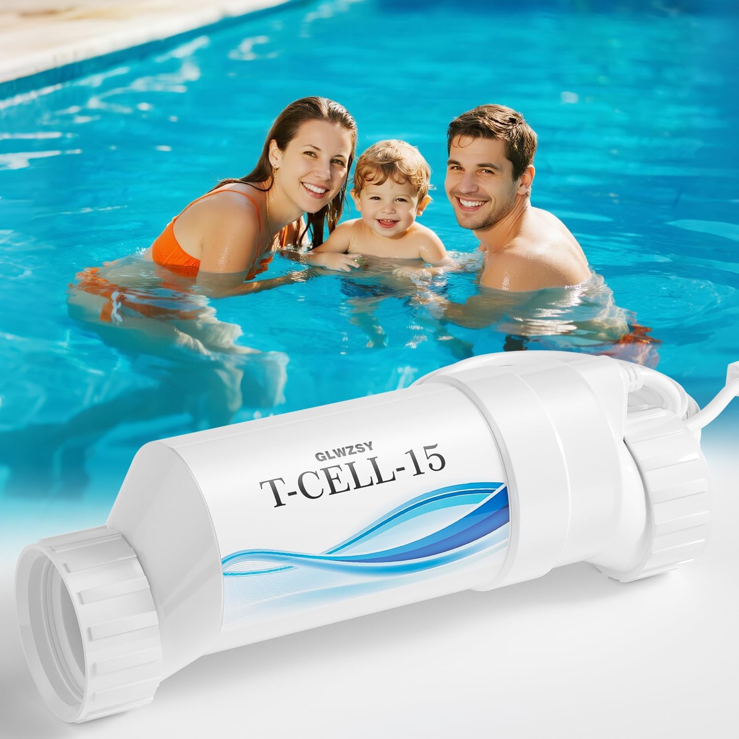 Salt Cell,Up to 40,000 Gallons Swimming Pool Chlornie Generator,Salt Cell for Pool, Chlorination Pool Salt Cell Fits for Hayward W3T-CELL-15 BLW1T15H，Tcell15, Salt Cell T-15, T-Cell-15