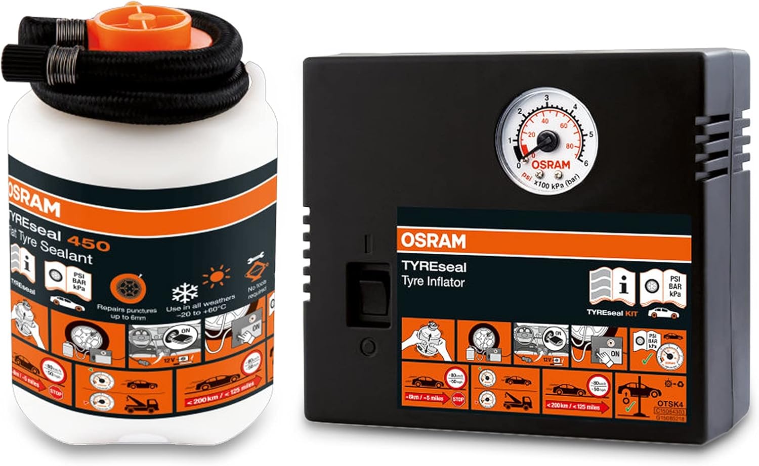 OSRAM TIRE SELANT KIT - OTSK4 GEL AND COMPRESSOR