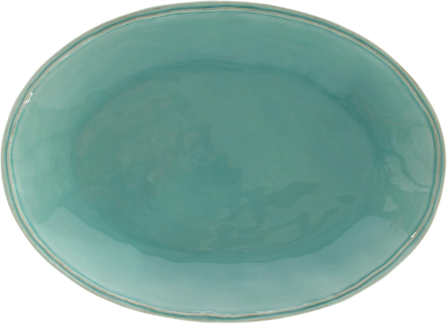 Casafina Ceramic Stoneware 16'' Oval Platter - Fontana Collection, Turquoise | Microwave, Dishwasher, Oven & Freezer Safe Dinnerware | Food Safe Glazing | Restaurant Quality Serveware